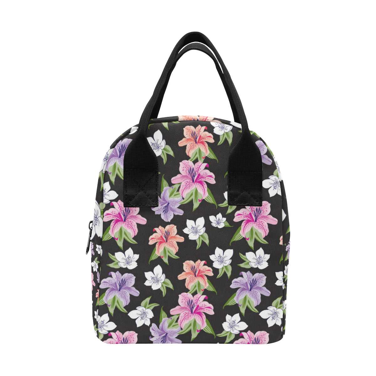 Lily Pattern Print Design LY02 Insulated Lunch Bag