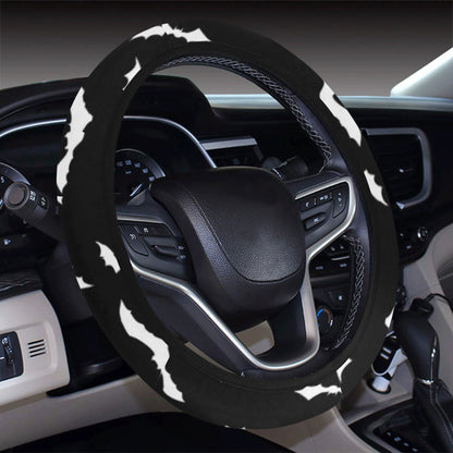 Bat Pattern Print Design 05 Steering Wheel Cover with Elastic Edge