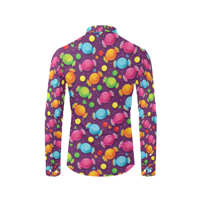 Candy Pattern Print Design CA05 Men's Long Sleeve Shirt