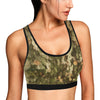 Camo Realistic Tree Texture Print Sports Bra