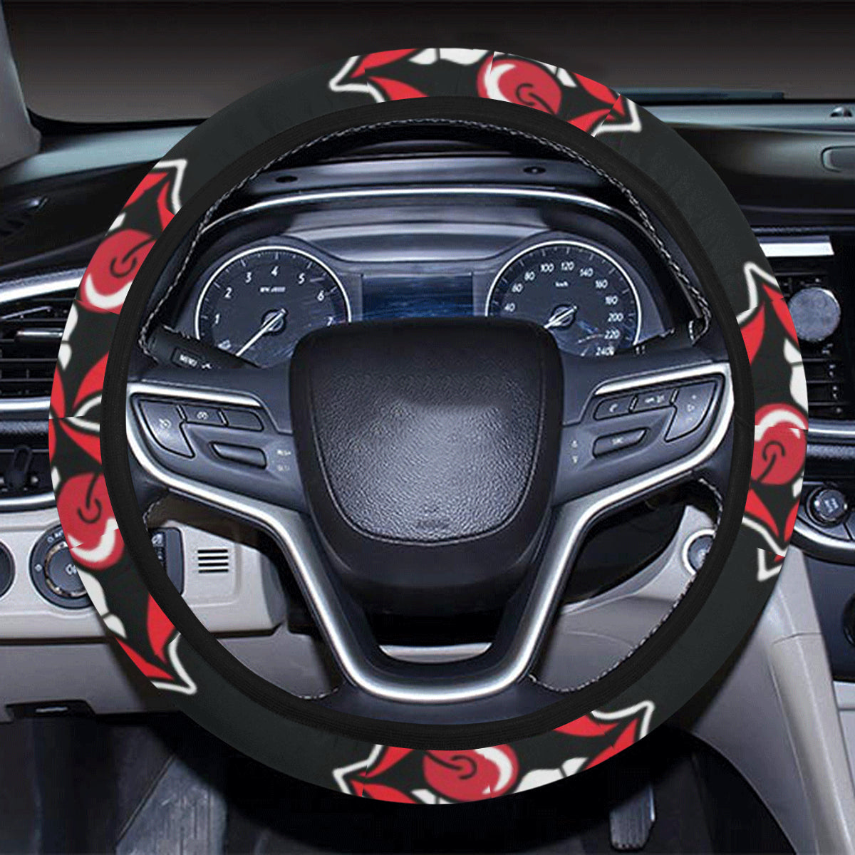 Cherry Pattern Print Design CH04 Steering Wheel Cover with Elastic Edge