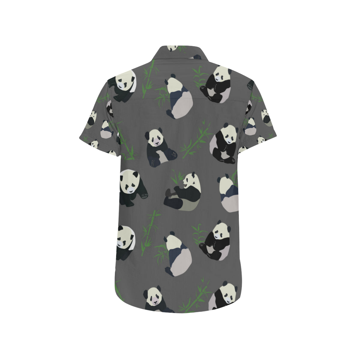 Panda Pattern Print Design A06 Men's Short Sleeve Button Up Shirt