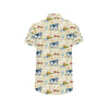 Cow Farm Design Print Men's Short Sleeve Button Up Shirt