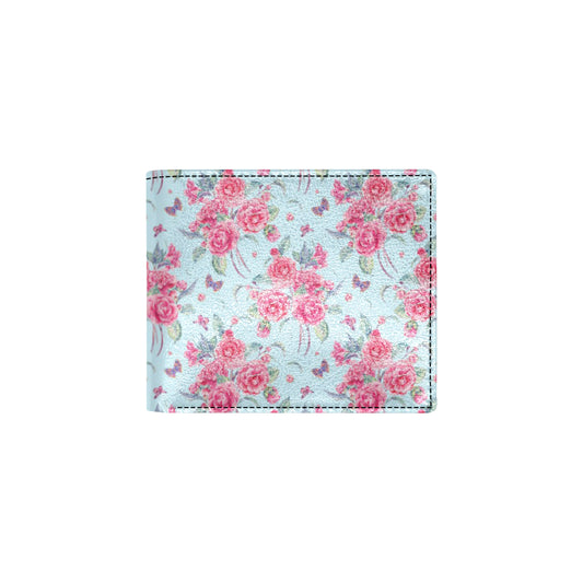 Camellia Pattern Print Design 01 Men's ID Card Wallet
