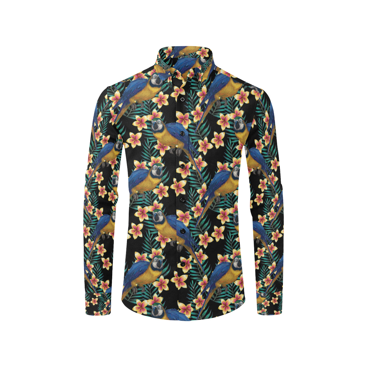Macaw Pattern Print Design 01 Men's Long Sleeve Shirt