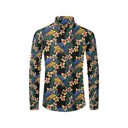 Macaw Pattern Print Design 01 Men's Long Sleeve Shirt