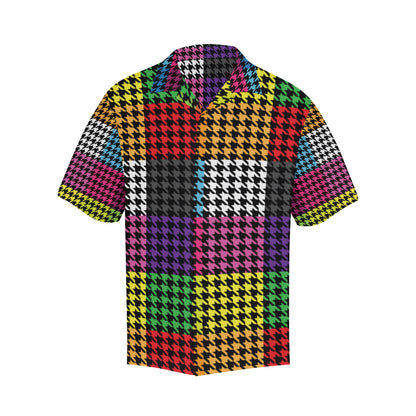 Houndstooth Colorful Pattern Print Design 01 Men's Hawaiian Shirt