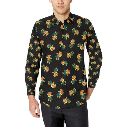 Hula Bear Pattern Print Design 06 Men's Long Sleeve Shirt