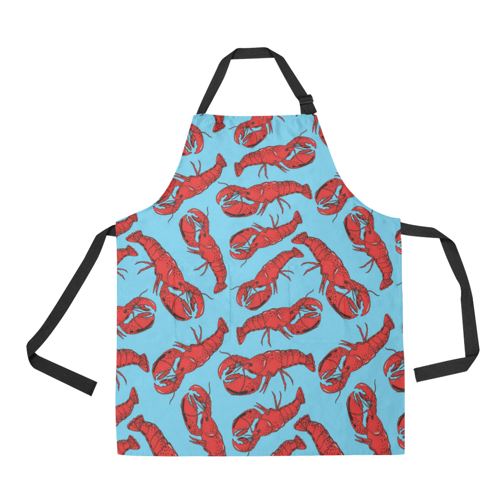 Lobster Red Pattern Print Design 03 Apron with Pocket