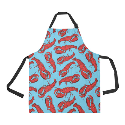 Lobster Red Pattern Print Design 03 Apron with Pocket