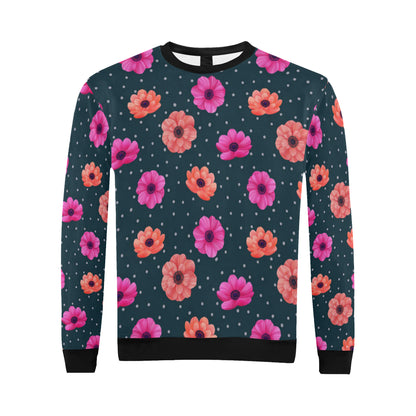 Anemone Pattern Print Design AM08 Men Long Sleeve Sweatshirt