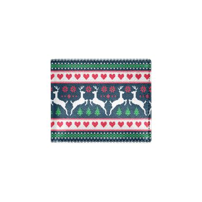 Reindeer Pattern Print Design 03 Men's ID Card Wallet