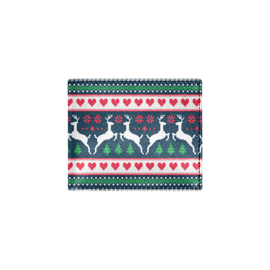 Reindeer Pattern Print Design 03 Men's ID Card Wallet