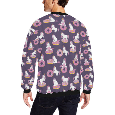 Donut Unicorn Pattern Print Design DN011 Men Long Sleeve Sweatshirt