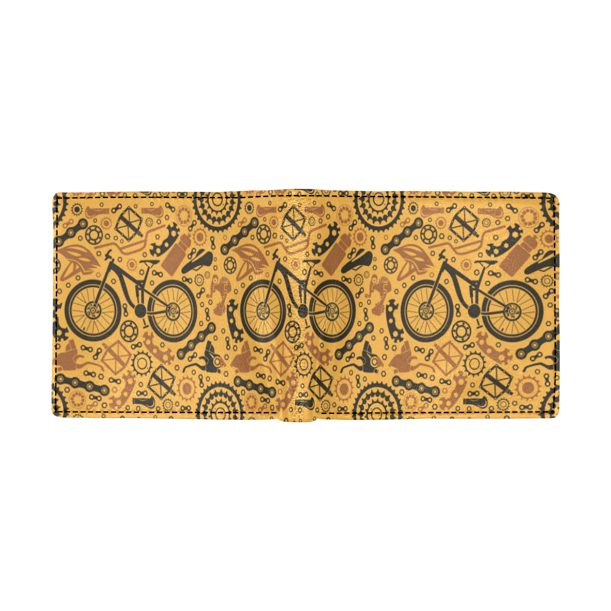 Mountain bike Pattern Print Design 03 Men's ID Card Wallet