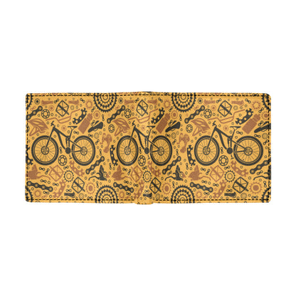 Mountain bike Pattern Print Design 03 Men's ID Card Wallet