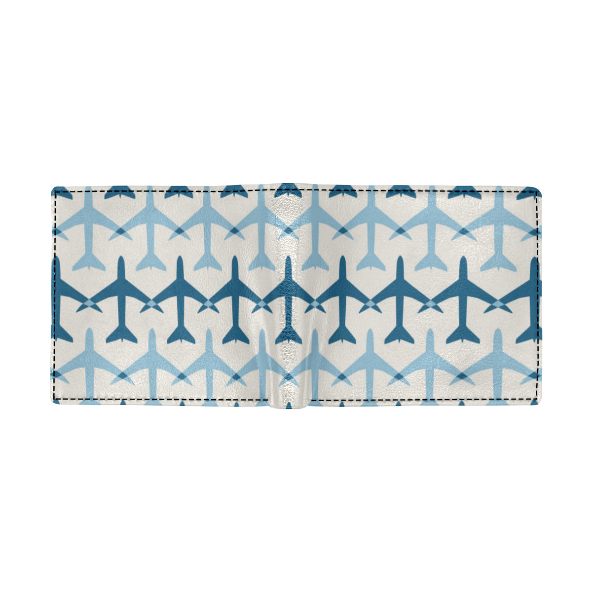 Airplane Pattern Print Design 04 Men's ID Card Wallet