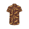 Dachshund Happy Print Pattern Men's Short Sleeve Button Up Shirt