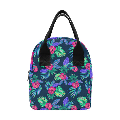 Tropical Flower Pattern Print Design TF09 Insulated Lunch Bag