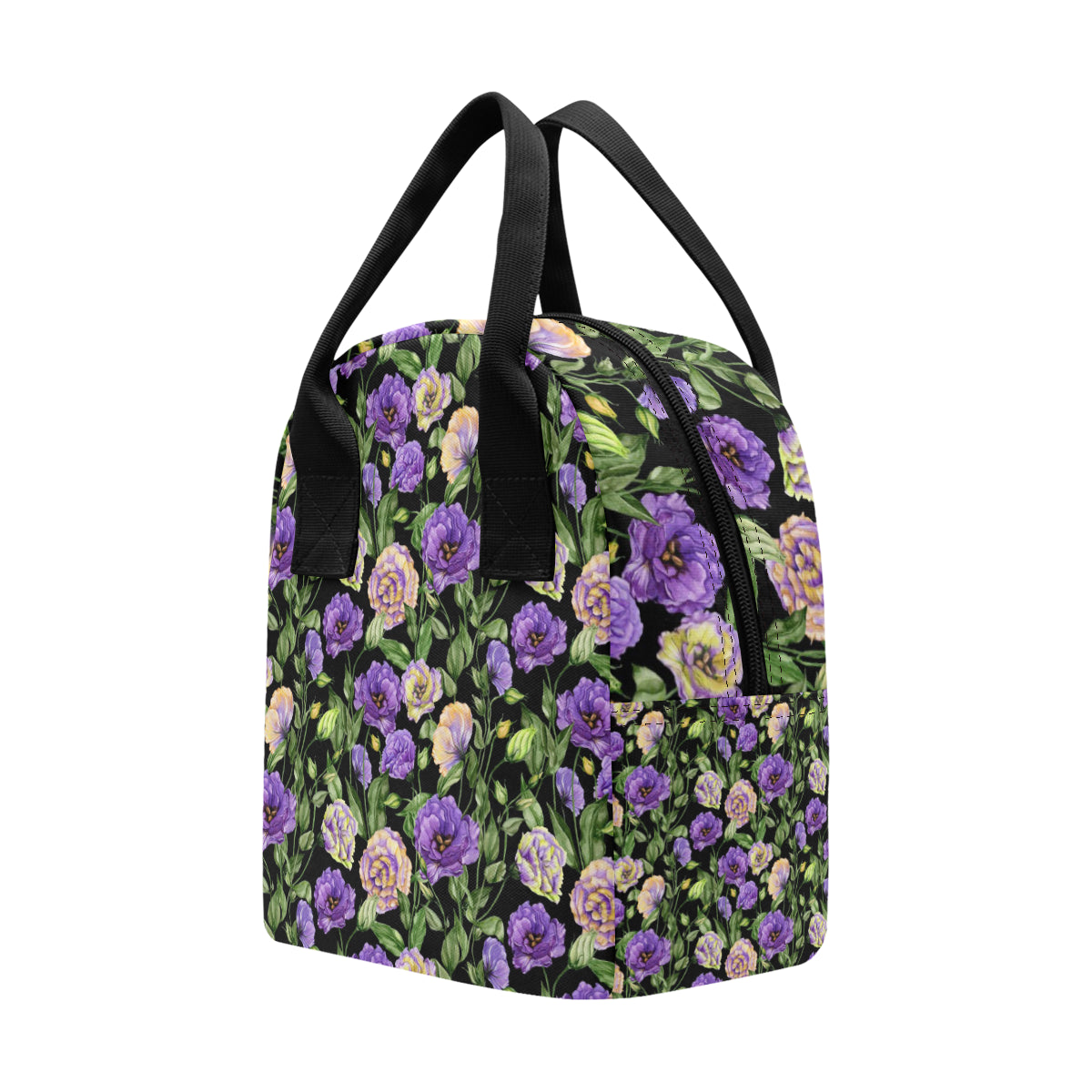 Lisianthus Pattern Print Design LT02 Insulated Lunch Bag