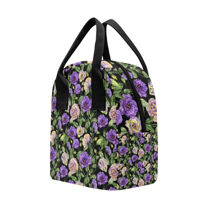 Lisianthus Pattern Print Design LT02 Insulated Lunch Bag