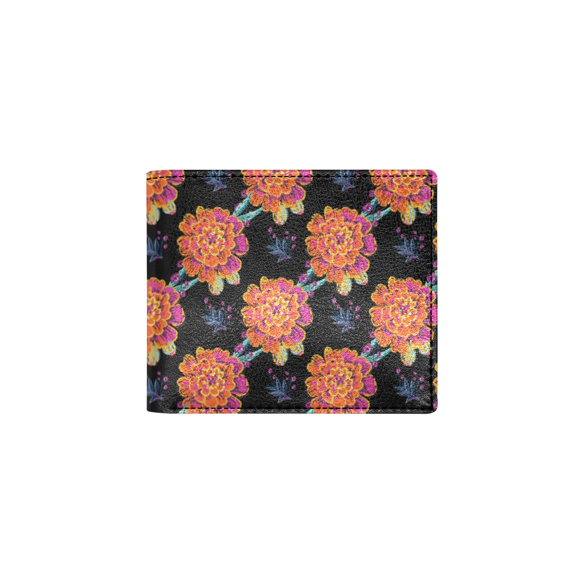 Marigold Pattern Print Design MR04 Men's ID Card Wallet