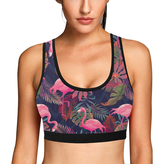 Flamingo Tropical Pattern Sports Bra