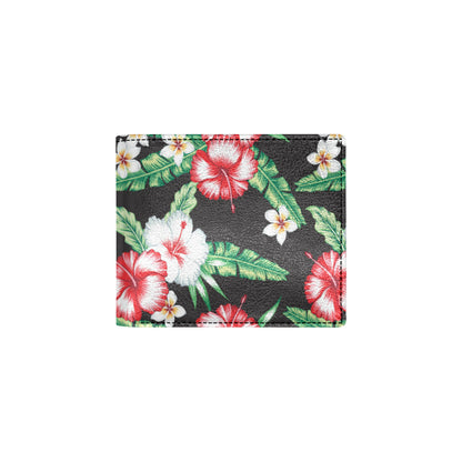 Hawaiian flower tropical leaves Men's ID Card Wallet