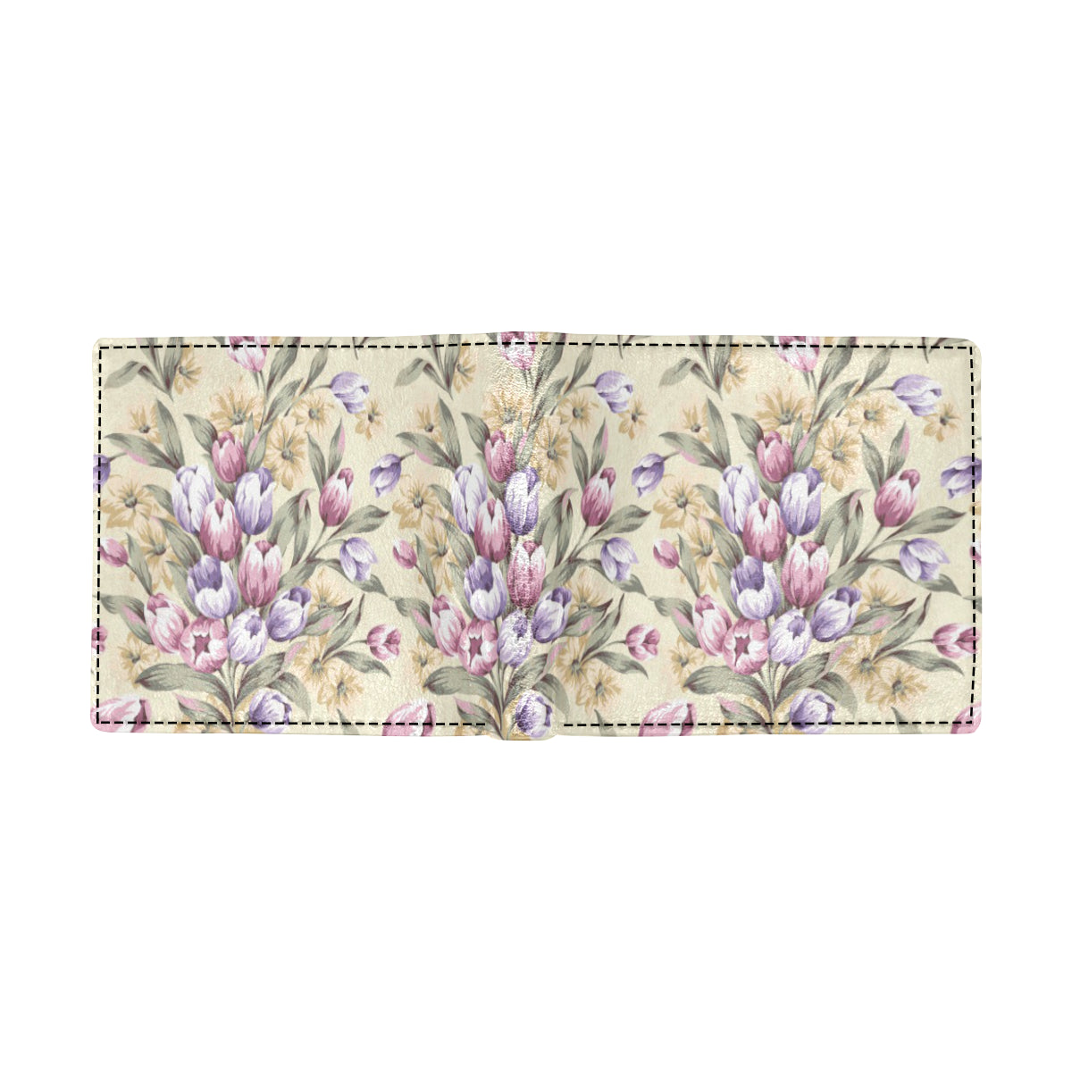 Tulip Pattern Print Design TP04 Men's ID Card Wallet
