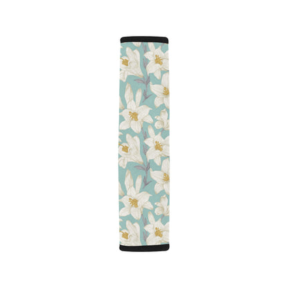 Lily Pattern Print Design 02 Car Seat Belt Cover