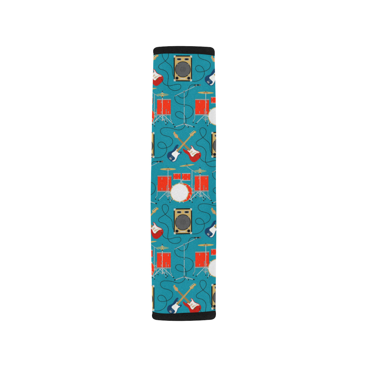 Drum Set Guitar Pattern Print Design 02 Car Seat Belt Cover