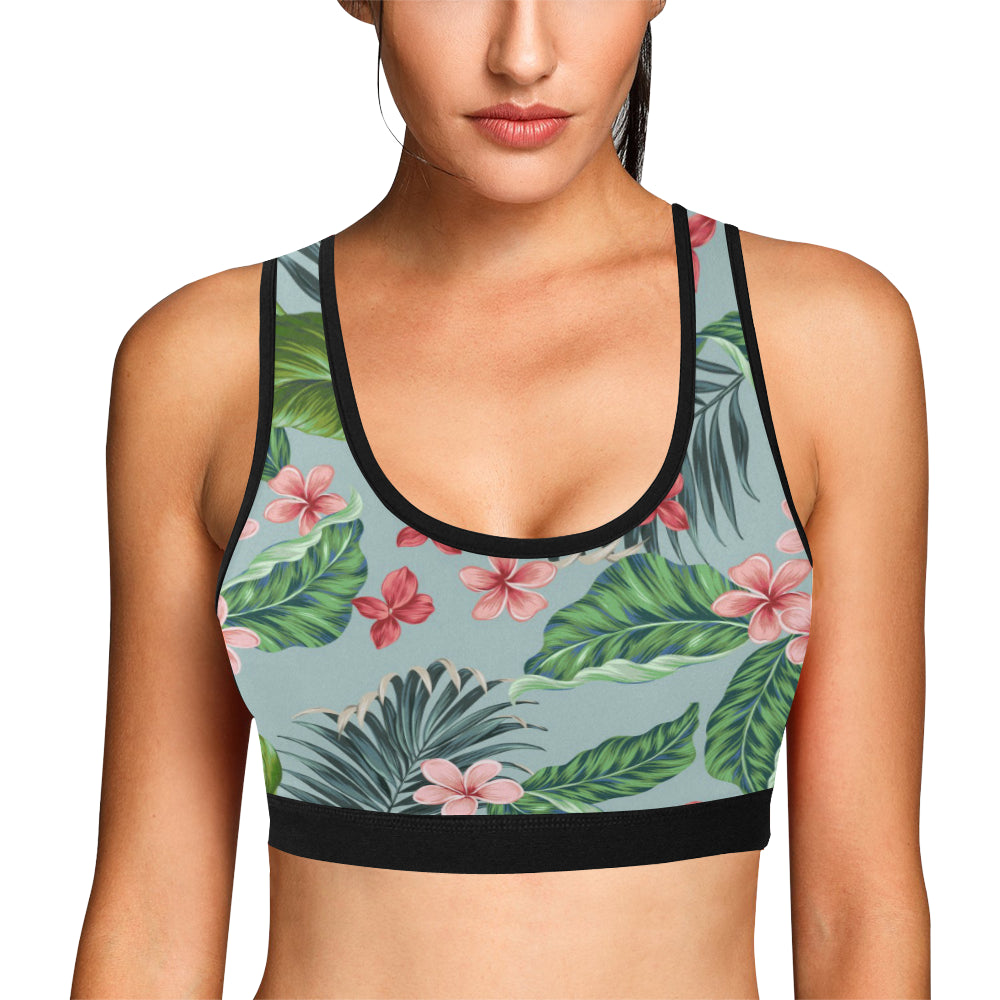 Plumeria Pattern Print Design PM027 Sports Bra