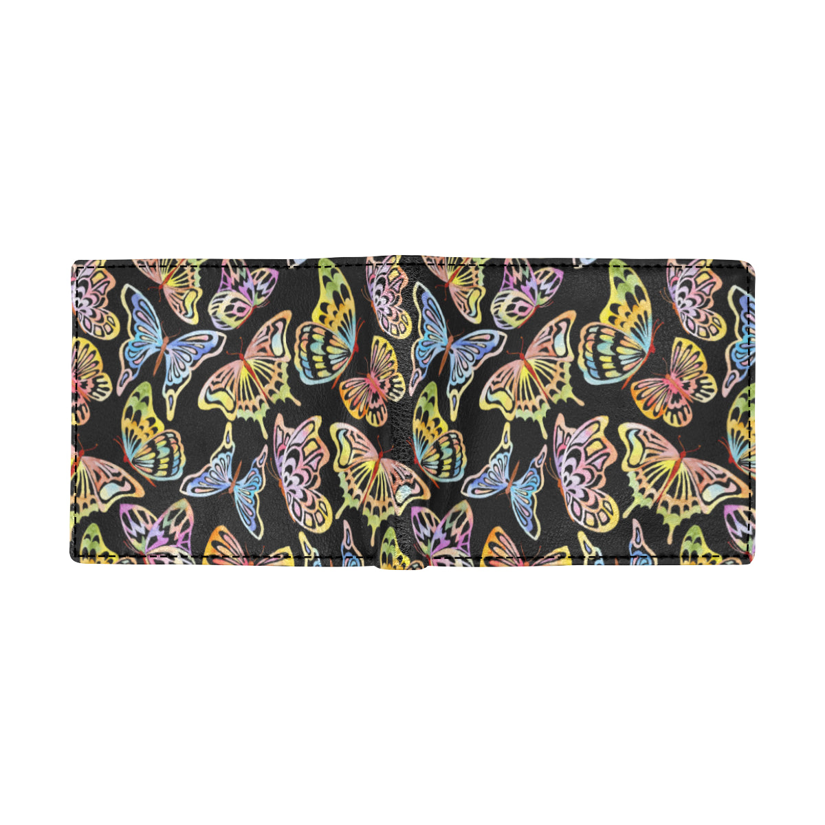 Butterfly Water Color Rainbow Men's ID Card Wallet