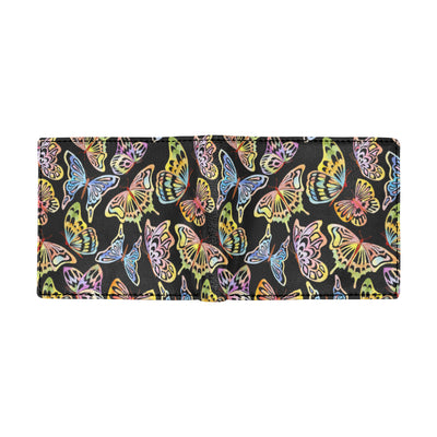 Butterfly Water Color Rainbow Men's ID Card Wallet