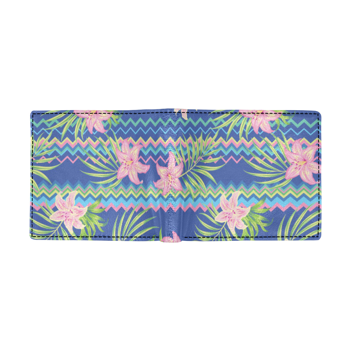Lily Pattern Print Design LY015 Men's ID Card Wallet