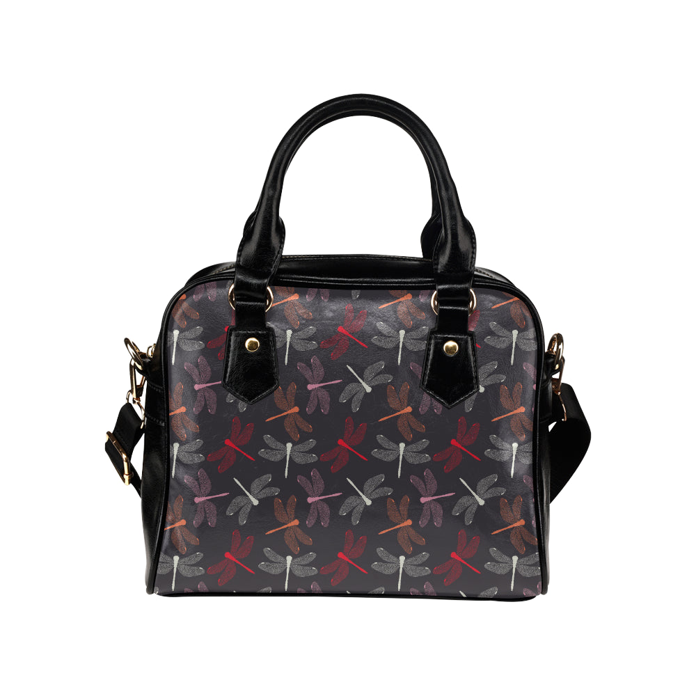 Dragonfly Pattern Print Design 01 Shoulder Handbag