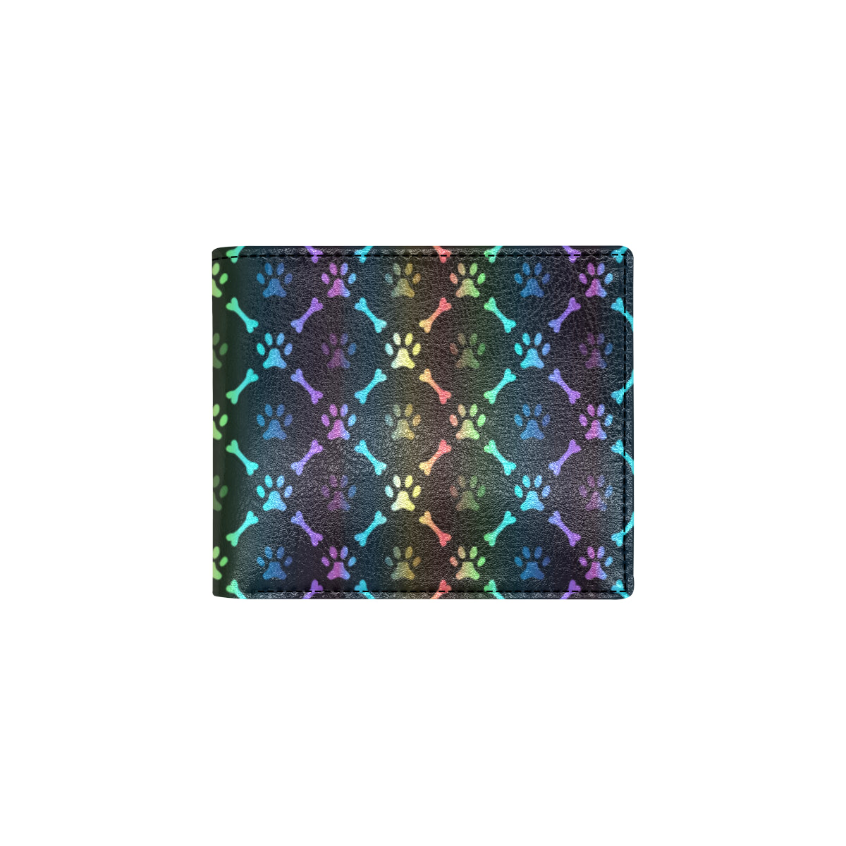 Paw Rainbow Pattern Print Design A01 Men's ID Card Wallet
