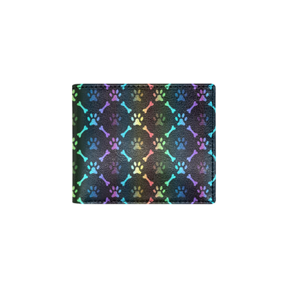 Paw Rainbow Pattern Print Design A01 Men's ID Card Wallet