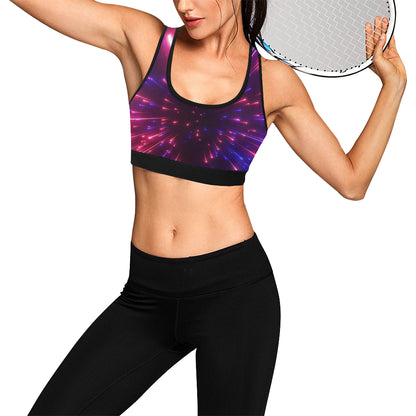 Celestial Purple Blue Neon Speed Light Sports Bra