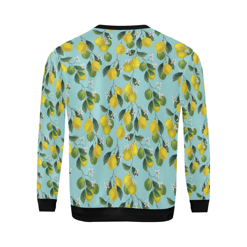 Lemon Pattern Print Design LM05 Men Long Sleeve Sweatshirt