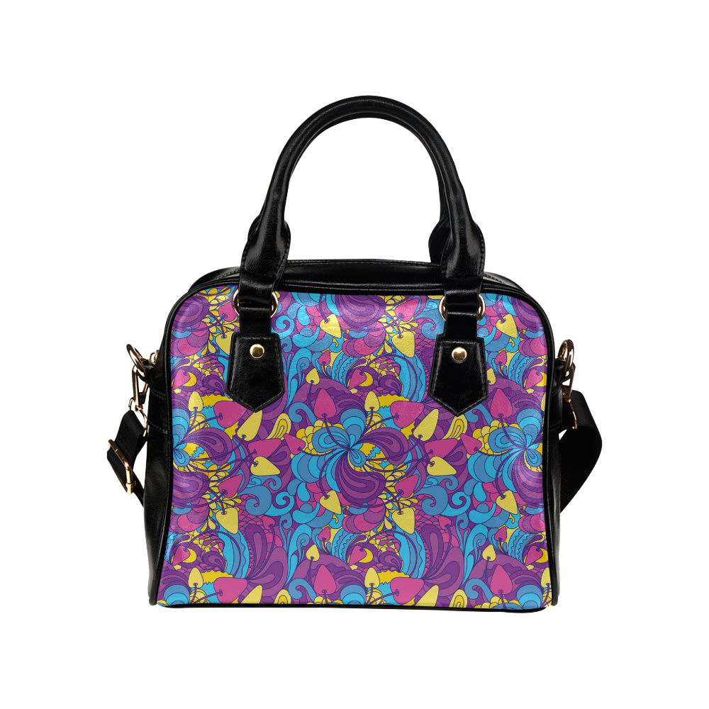 Psychedelic Mushroom Pattern Print Design A03 Shoulder Handbag