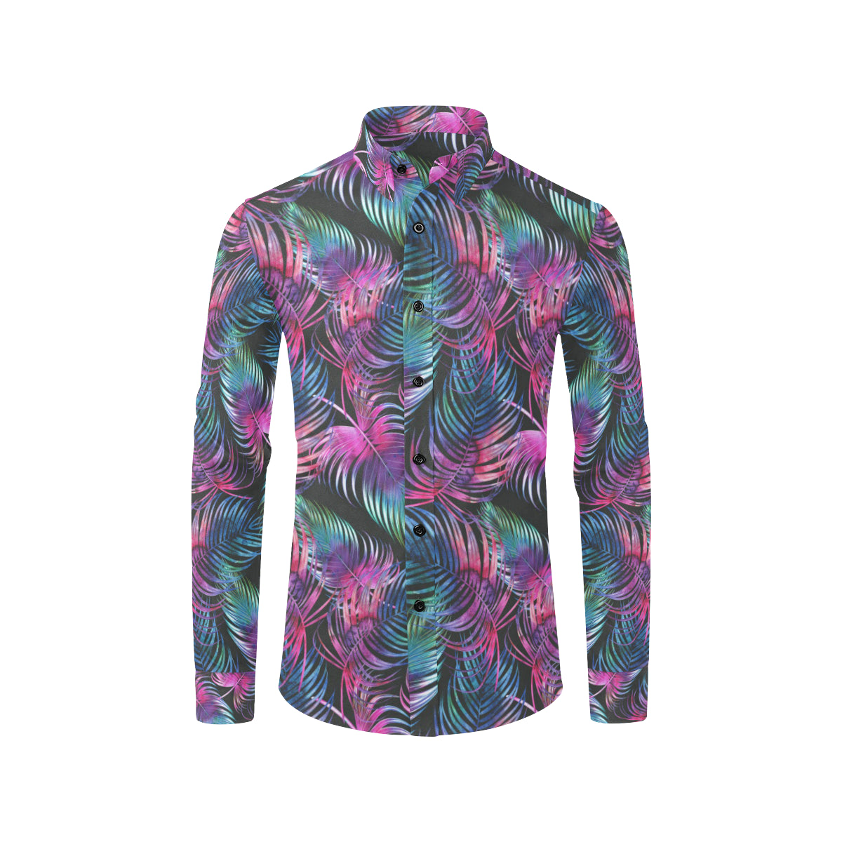 Palm Leaves Pattern Print Design PL010 Men's Long Sleeve Shirt