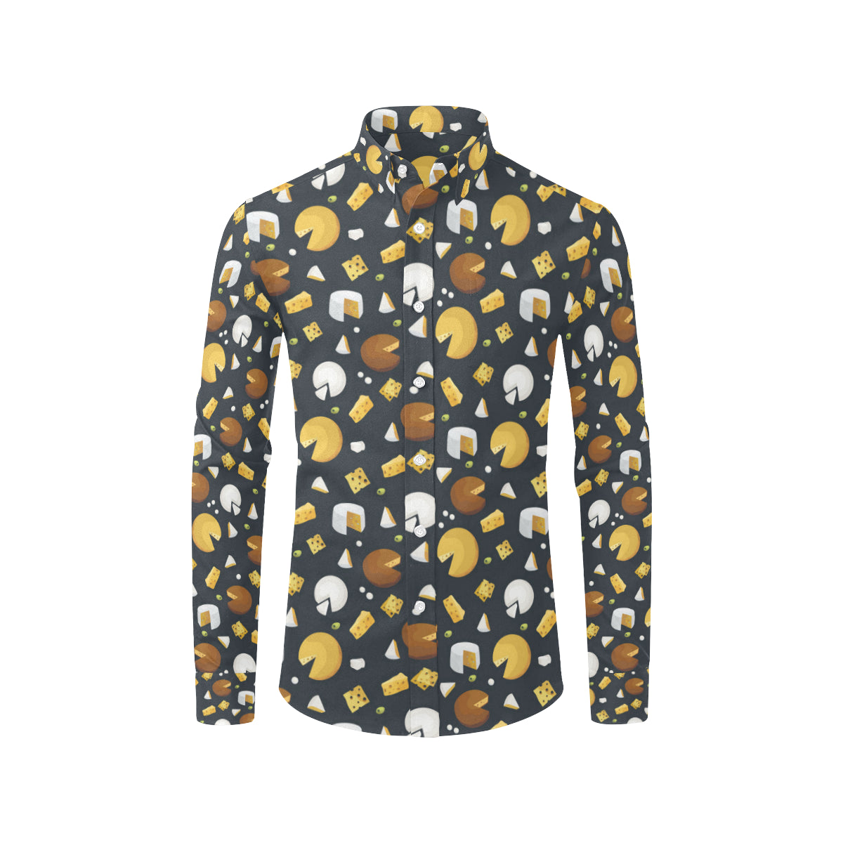 Cheese Pattern Print Design 03 Men's Long Sleeve Shirt