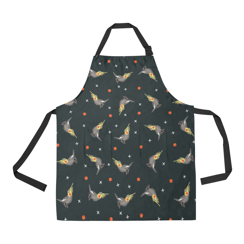 Cockatiel Pattern Print Design 02 Apron with Pocket