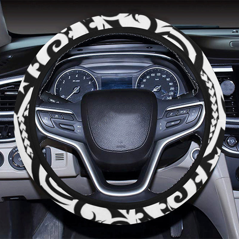 Polynesian Traditional Tribal Steering Wheel Cover with Elastic Edge