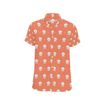 Bichons Frise Pattern Print Design 02 Men's Short Sleeve Button Up Shirt