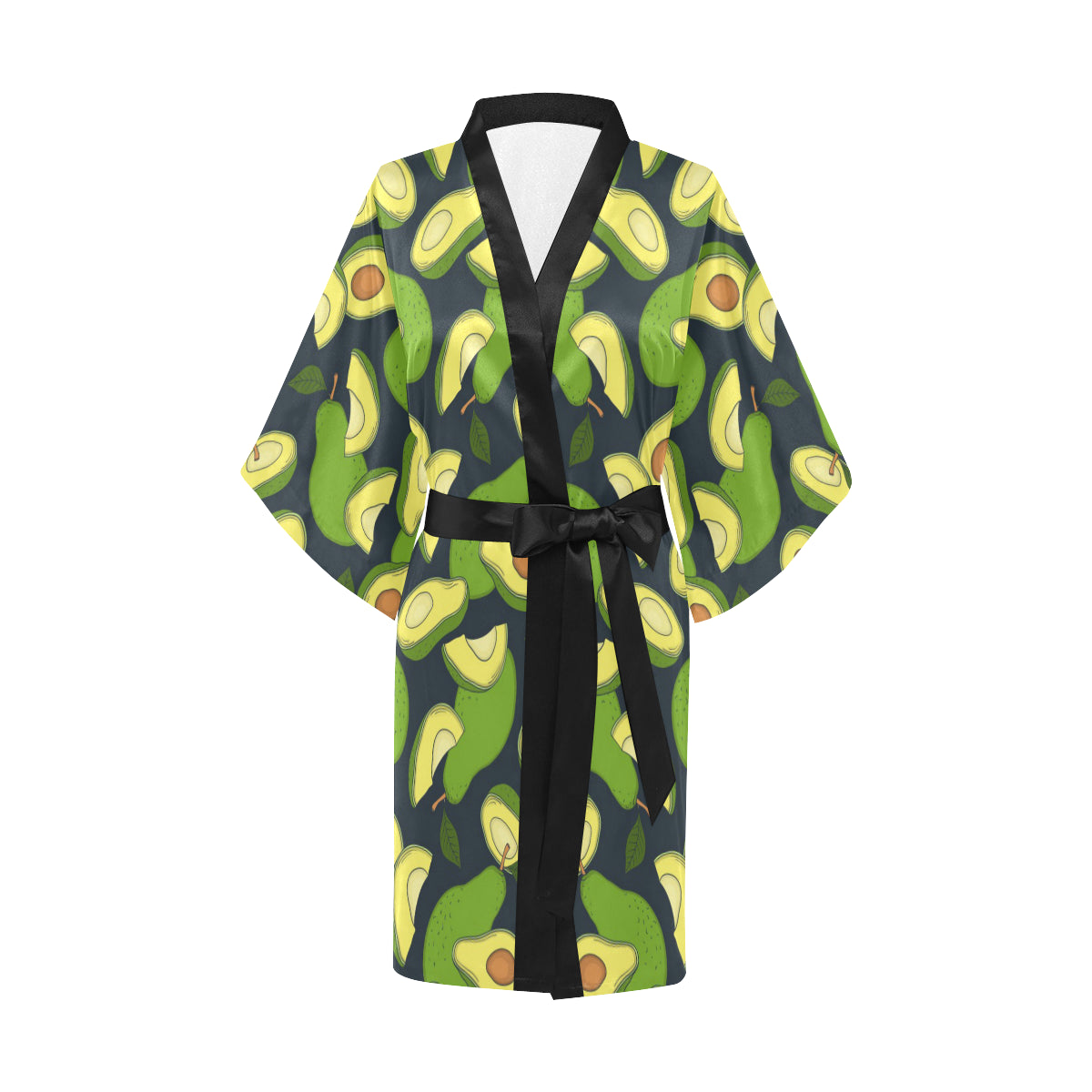 Avocado Pattern Print Design AC013 Women's Short Kimono