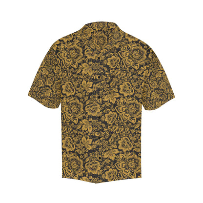 Brocade Gold Pattern Print Design 01 Men's Hawaiian Shirt