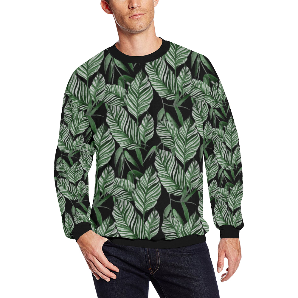 Palm Leaves Pattern Print Design PL09 Men Long Sleeve Sweatshirt