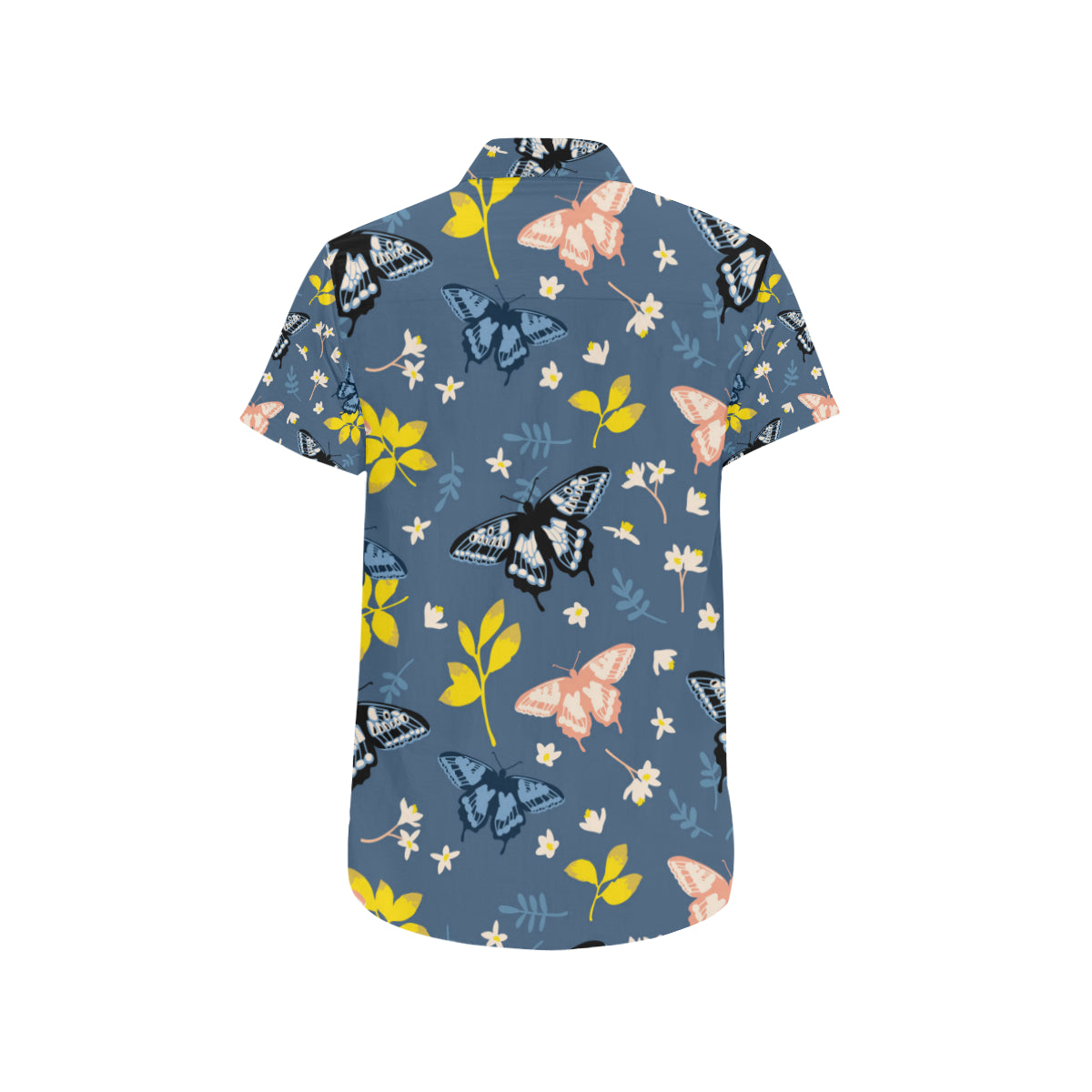 Monarch Butterfly Pattern Print Design 02 Men's Short Sleeve Button Up Shirt